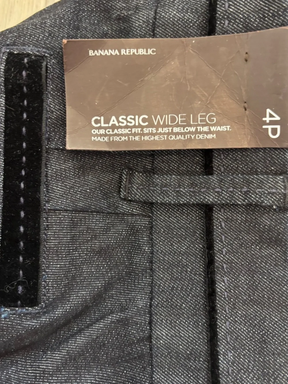 Banana Republic NWT Sloan Fit Pants Size 4P Petite Dark Blue Denim Dress Slacks - Picture 10 of 11
